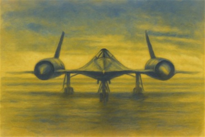 Futuristisk Jet i Glødende Solnedgang - Oplev magien af et futuristisk jetfly fanget i et stille øjeblik under en strålende solnedgang. Dette kunstværk bringer både ro og energi ind i dit rum, perfekt til at inspirere drømme om fremtidens rejser.