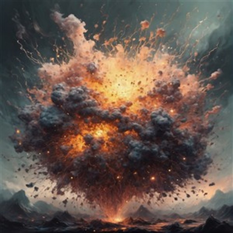 Eksplosion af Farver og Energi - Oplev en betagende eksplosion af lys og farver, der fanger essensen af kraft og energi. Dette storslåede billede vil tilføje en dramatisk dimension til dit hjem.