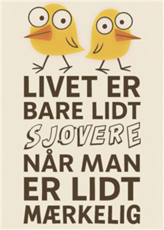 Farverige Fugle & Livets Sjov - Oplev glæden ved livet med dette livlige billede af to søde fugle, der bringer synergi mellem humor og farver. Perfekt til at tilføje en legesyg atmosfære til dit rum.