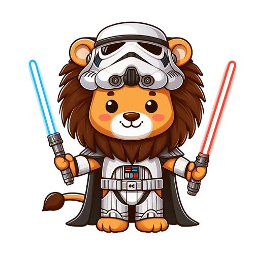 Løve i Star Wars-inspireret kostume