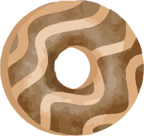Lækker chokolade donut med mønster