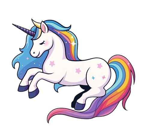 Farverig Enhjørning i Spring