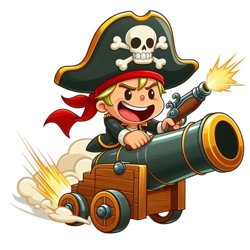 Piratskud med kanon