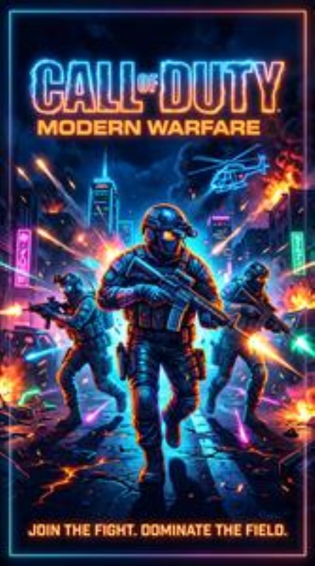 Kampens Intensitet: Call of Duty Kunstplakat - Træd ind i en verden af action og spænding med denne fantastiske plakat, der fanger essensen af moderne krigsførelse. Billederne af soldater i en pulserende byscene skaber en dynamisk atmosfære, der vil lade dit rum vibrere af energi.