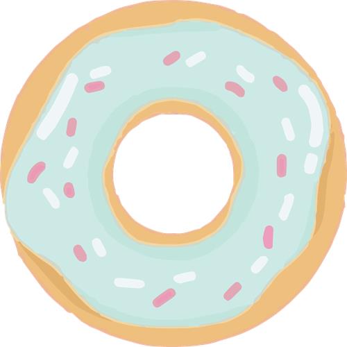 Sød glasur donut med strøelse