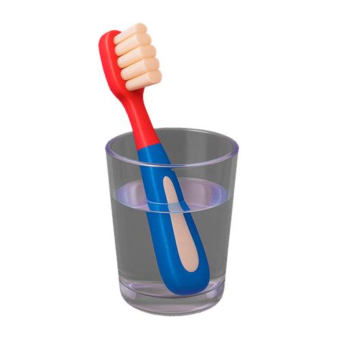 Tandbørste i glas med vand